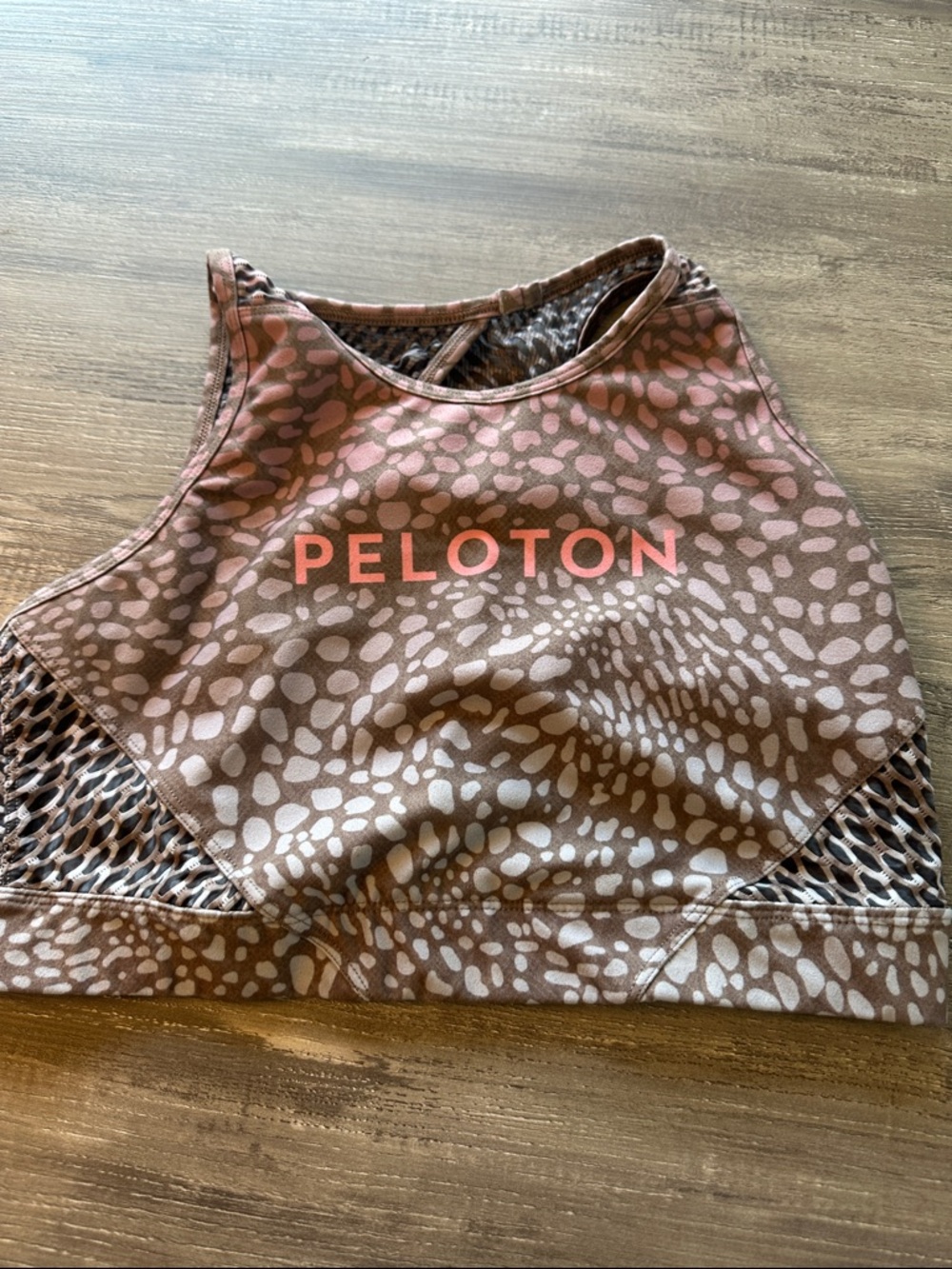Peloton Brown and Pink Leopard-Print Active Set - Sports Bra & Leggings - Picture 5 of 5